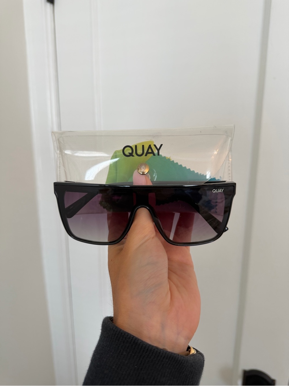 Quay Australia Black Shield Sunglasses